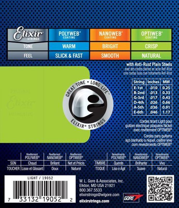 Elixir Optiweb El.gitar Strenger