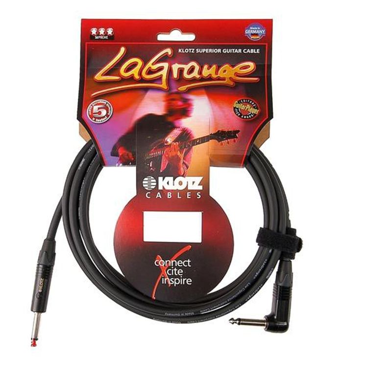 Klotz LA03PR La Grange gitarkabel vinkel 3m svart